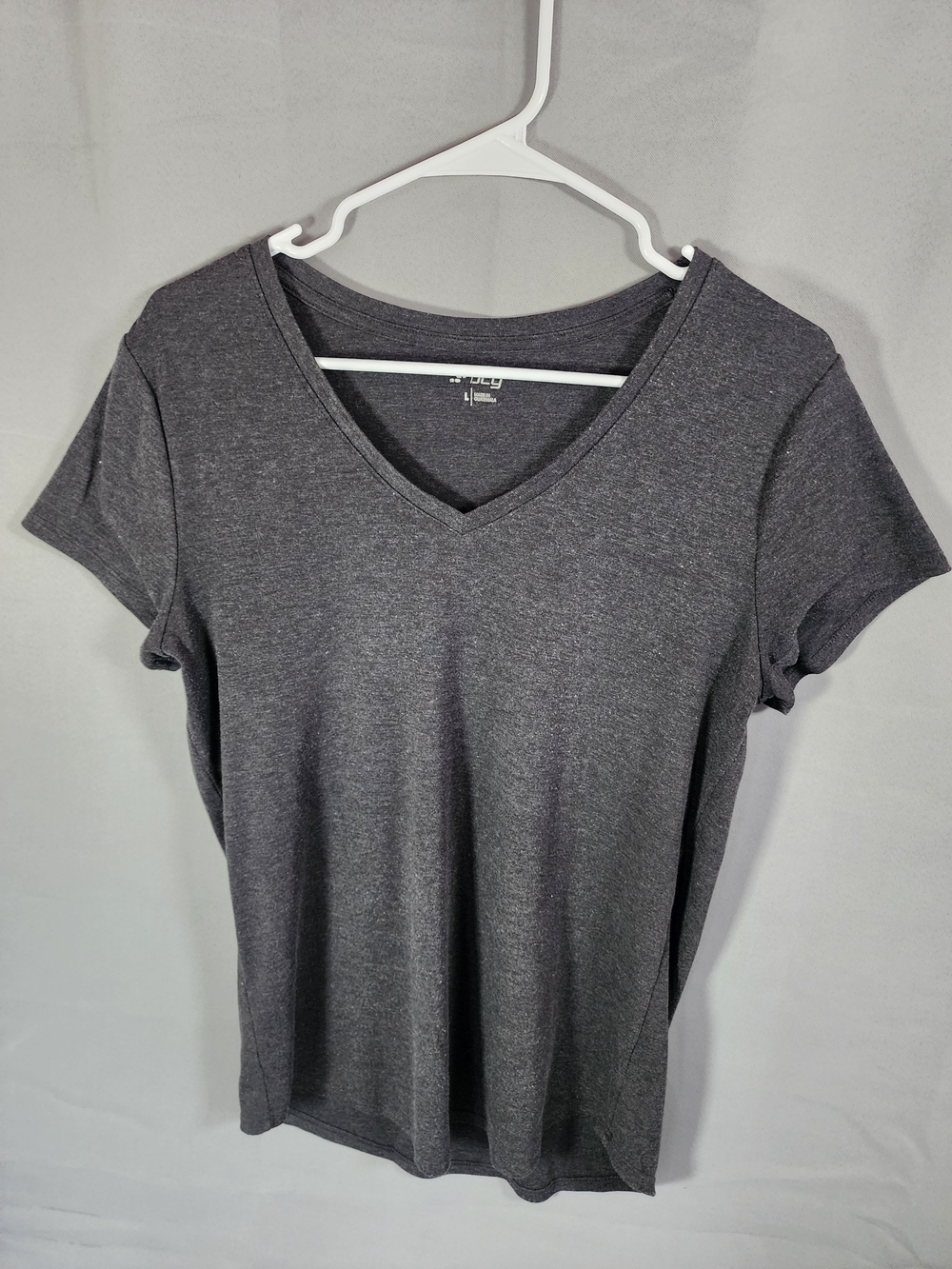 bcg Women's Dark Charcoal V-Neck Short Sleeve Tee